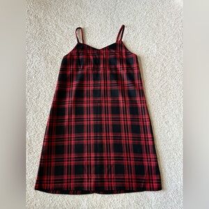 Girls Red & Black Plaid Dress